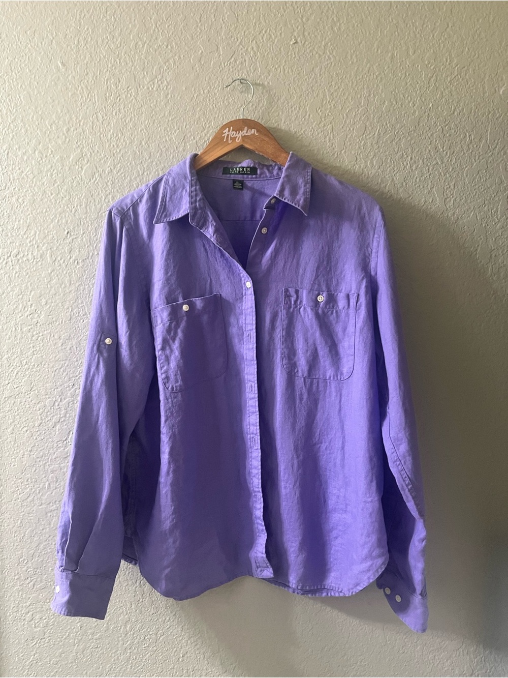 Ralph Lauren Lavender Long-Sleeve Button-Down Shirt